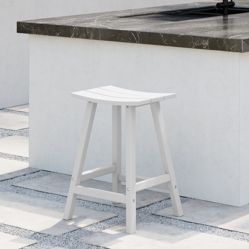 Tabouret de bar Laguna, Tabouret de comptoir (siège d’une hauteur de 24, Blanc