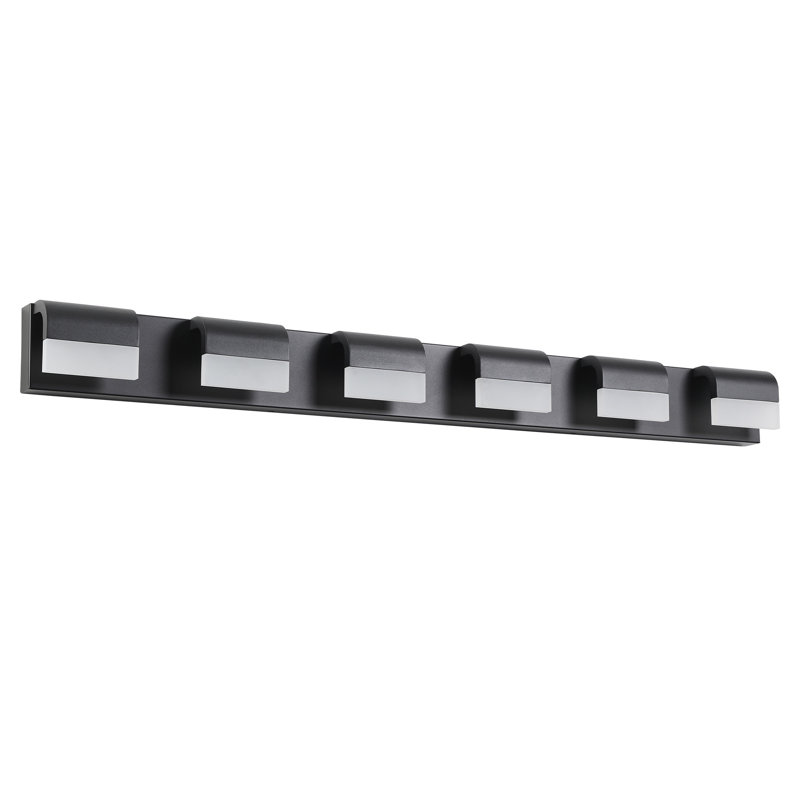 Éclairage de meuble-lavabo moderne pour salle de bain à DEL, 6 lumières, Chrome chrome, H 4,3 po x l 46,5 po x P 3,5 po