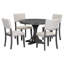 Ensemble de table de salle à manger 5 pièces avec pieds courbés et 4 chaises rembourrées pour salle à manger (gris foncé)-279979370