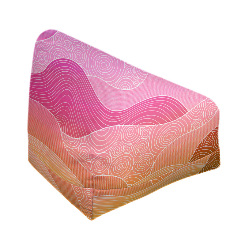 Hand Bean Bag Cover, No Fill, Pink/Orange Polyester Blend, 120" H x 2" W x 60" D