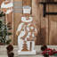 Figurine en bois sculpté festif avec bonhomme de neige 16 x 7 x 2,25