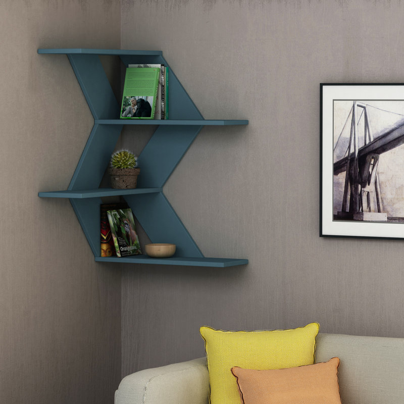 4 Piece Floating Shelf, Dark Turquoise