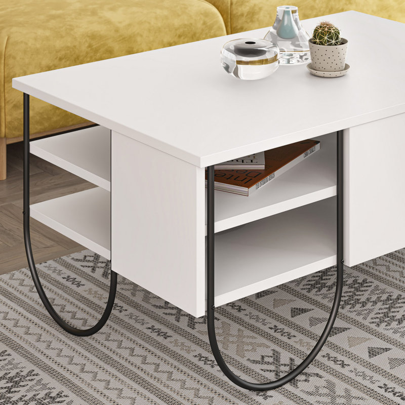 Table basse à 4 pieds, Blanc