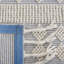 Tapis en laine / coton tissé à la main Sucher en ivoire / bleu clair-1774588370