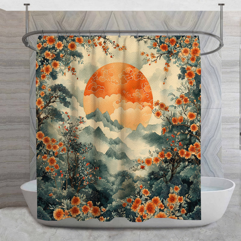 Rideau de douche Sunrise Landscape - Nature, H 93 po x l 70 po
