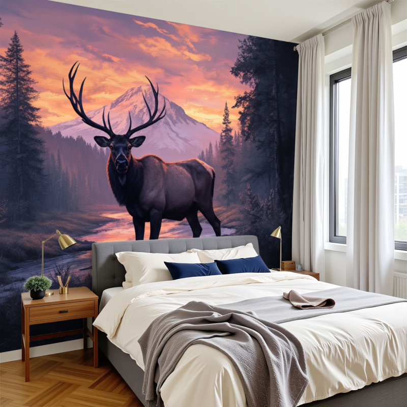 Papier peint adhésif sur toile Elk, L 96 po x l 69 po