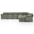 Dona 9-Piece Corduroy Upholstered Modular Sectional, 2 Ottomans, Pillowtop Arm