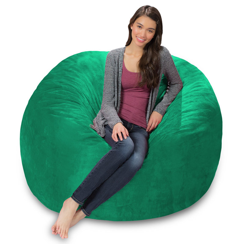 Bean Bag Chair - Shredded Memory Foam Filled Round Furniture Bean Bag Chair with Removable and Machine Washable Cover - Breton Bean Bag Sofa Lounger with Soft Micro Fiber Cover - Multiple Colors, Multiple Sizes and Fabrics