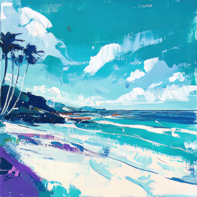 Waves & Fronds 1 - Unframed