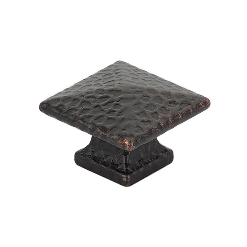 1" Length Square Knob, 1" H x 1" W x 0.75" D, Oil Rubbed Bronze
