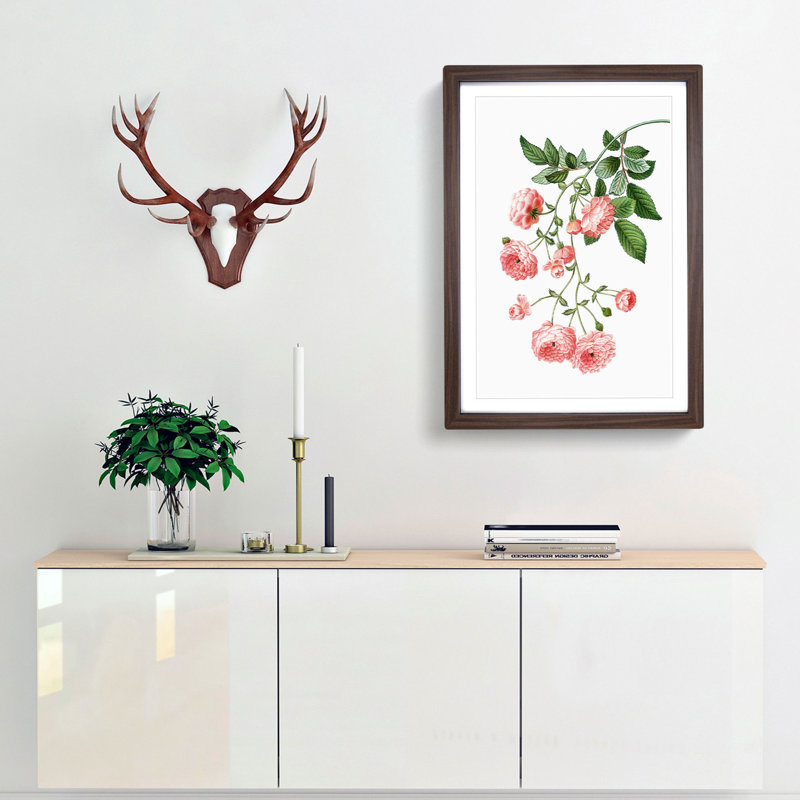 Rambler Roses by Pierre-Joseph Redoute - Picture Frame Painting Print, Walnut Framed, 65cm H x 48cm W x 2cm D