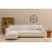 Stylish Corner Sofa, White & Beige, 107.5 x 63.8 x 33.9 inches | Durable 100% Polyester Fabric, Beech Wood & Chipboard Frame | Comfortable 8 cm Grey Foam + 5 cm Feather Cushions | Includes 2 Pillows, Walnut Legs, Dry-Cleanable Design-1555096904-1555096907
