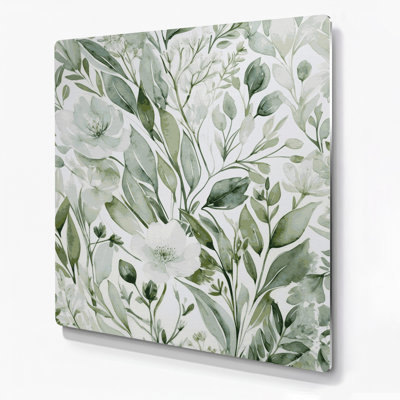 Aquarelle, art floral vert 95