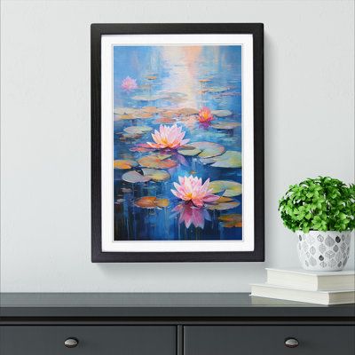 Water Lily Impressionism No.2 - Single Picture Frame Print on Wood
