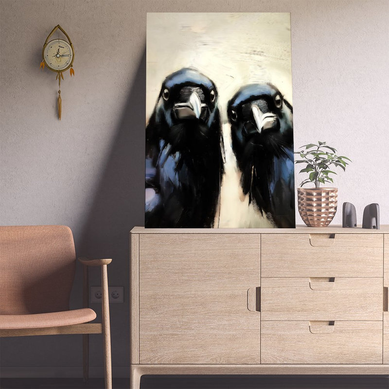 Reproduction d'art sur toile, "Deux corbeaux noirs", affiche_1, 24 po x 36 po