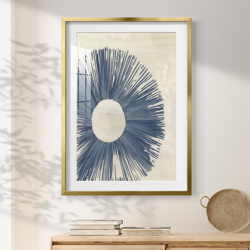 Blue Burst II -Framed Print, Gold