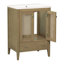 Meuble-lavabo de 24 po avec lavabo en céramique, meuble-lavabo, structure naturelle, rangement abondant, meuble-lavabo simple à installation manuelle, lavabo, support de porte solide,