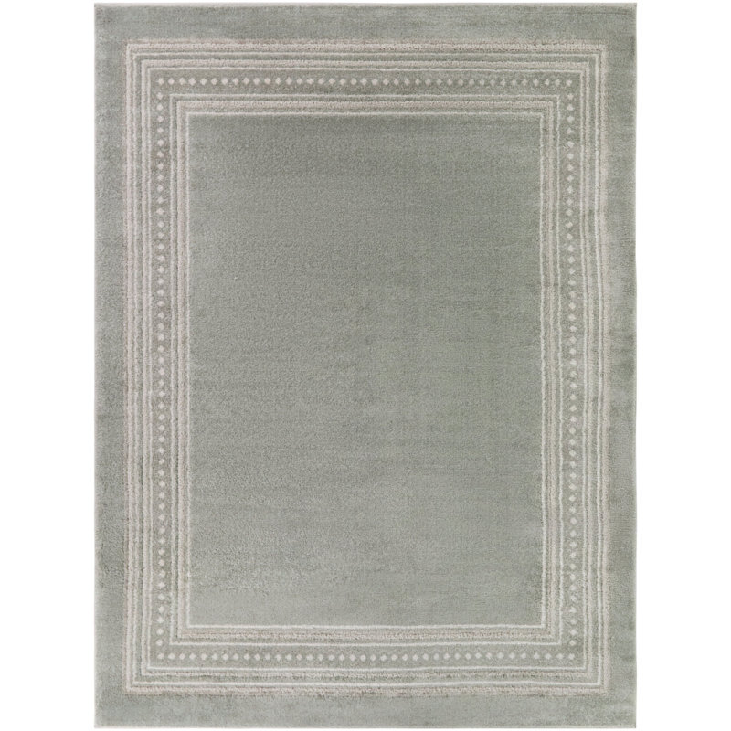 Wilkes Sage Transitional Border Area Rug, 5'3" x 7'