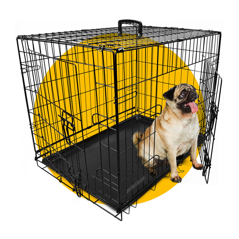 Dog Crate With Removable Tray, Small ( 51cm H x 45cm W x 60cm D )