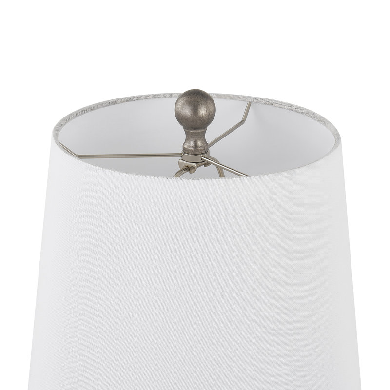 24.5" Resin Honeycomb Table Lamp With Shade, Silver