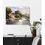 John Beard Collection''s French Village With Canal On Giclee Canvas Hand Embellished Art-1661935228-1650669201