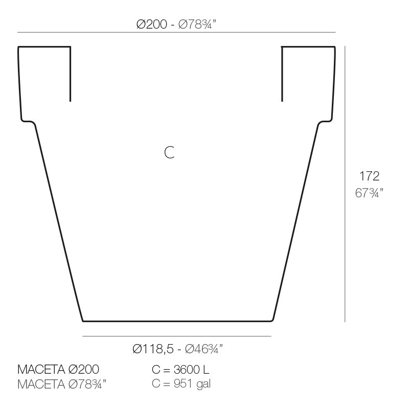 Maceta Resin Pot Planter, 67.75" H x 78.75" W x 78.75" D