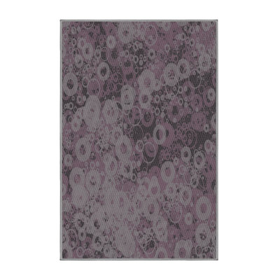 Rose abstrait/Tapis décoratif noir