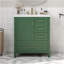 Ensemble de meuble-lavabo vert 30 po avec lavabo, meuble de rangement pour salle de bain avec porte à fermeture douce, 3 tiroirs à fermeture douce et plateau amovible, structure en bois-695919354
