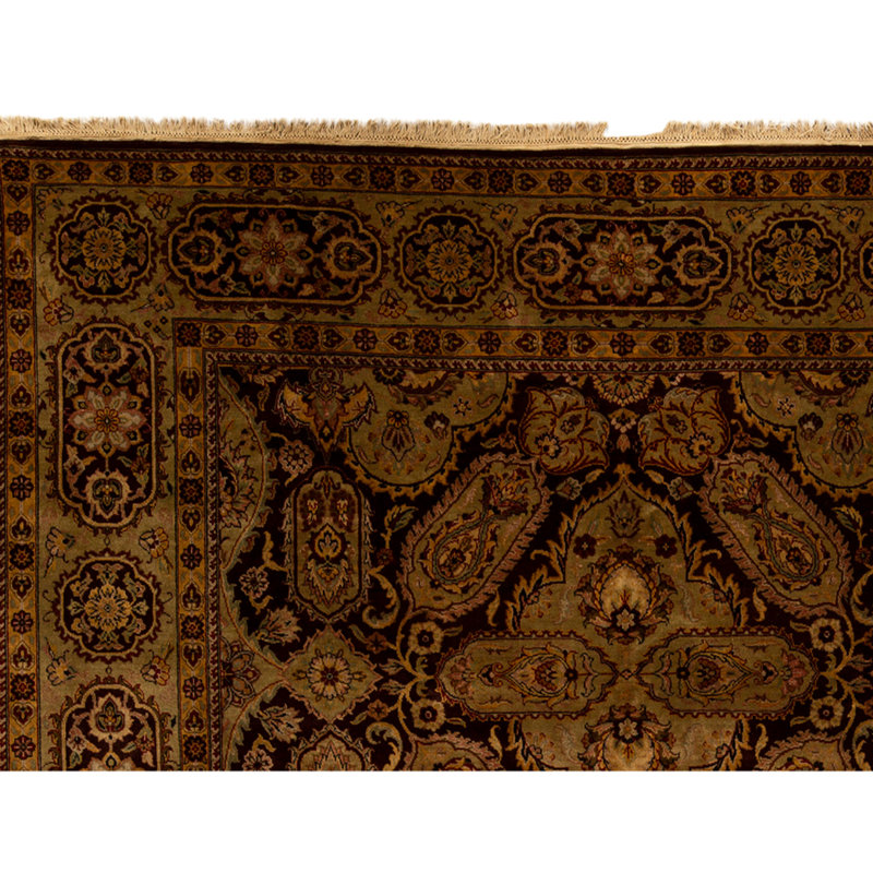 Hand Knotted Wool Oriental Area Rug in Brown