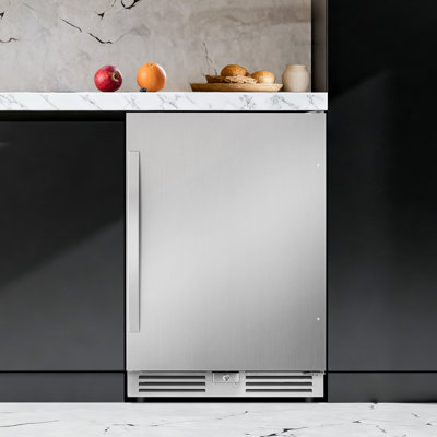 24" Beverage Refrigerator - 190 Can Capacity, Reversible Door, Built-In or Freestanding Beer Fridge, Soda & Drink Cooler with Glass Shelves & LED Light