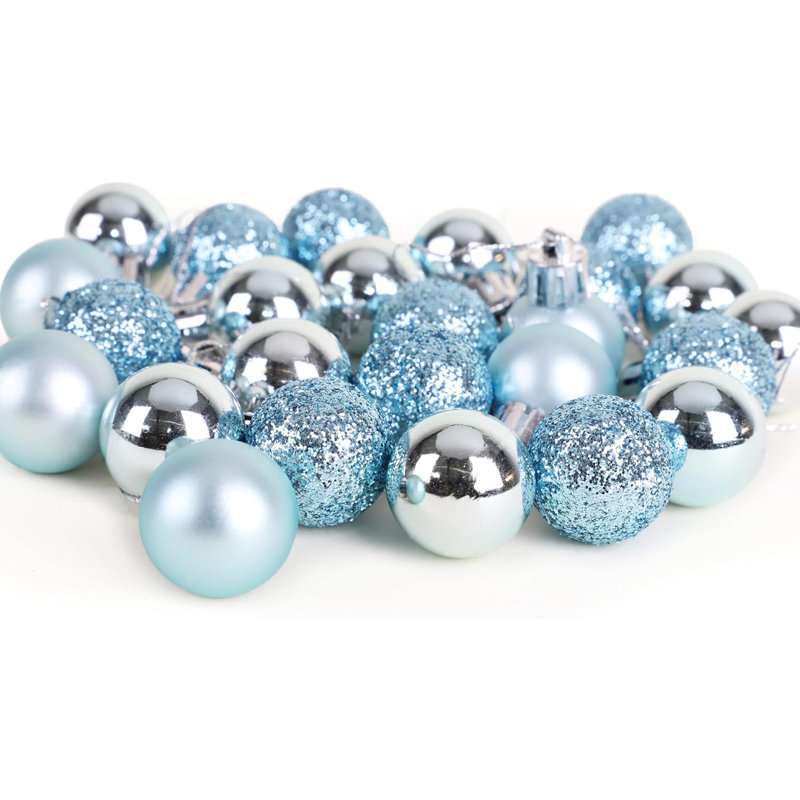 Polyvinyl Chloride (PVC) Ball Ornament, Light Blue, 3cm H x 3cm W x 3cm D