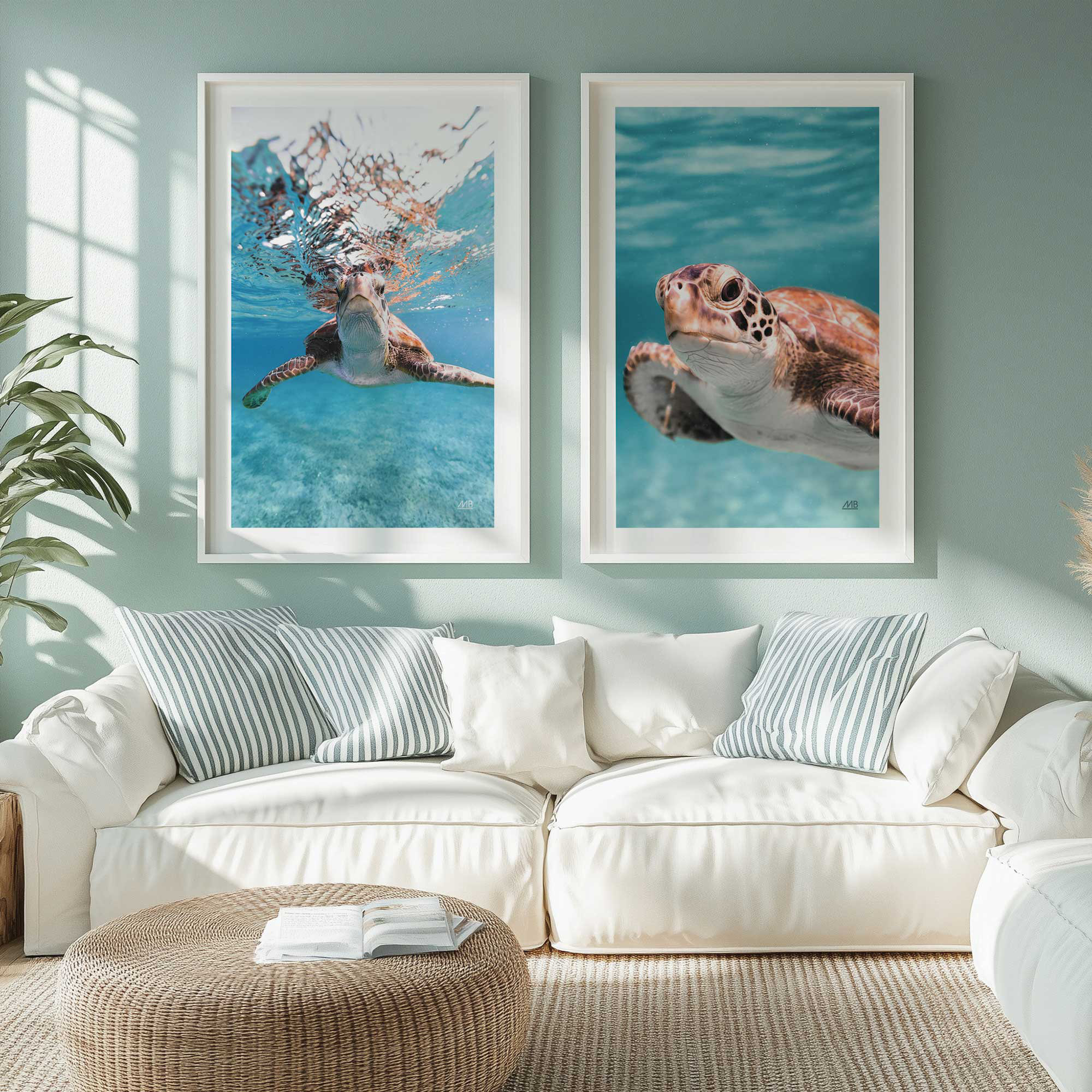 Rosecliff Heights Sea Turtles' Path Set of 2 Prints in a Frame | Wayfair