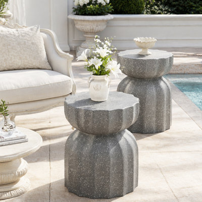 2-Piece Modern Waterproof Coffee Table and Side Table Set