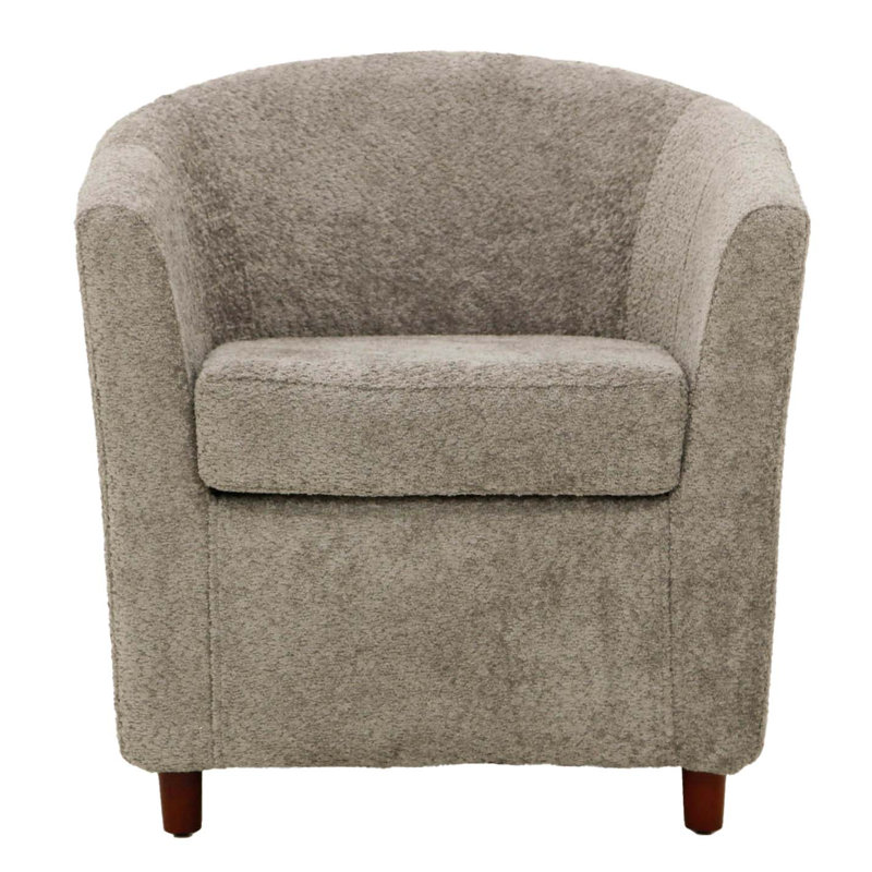 Lakendrick Upholstered Barrel Chair, Tan Polyester Blend