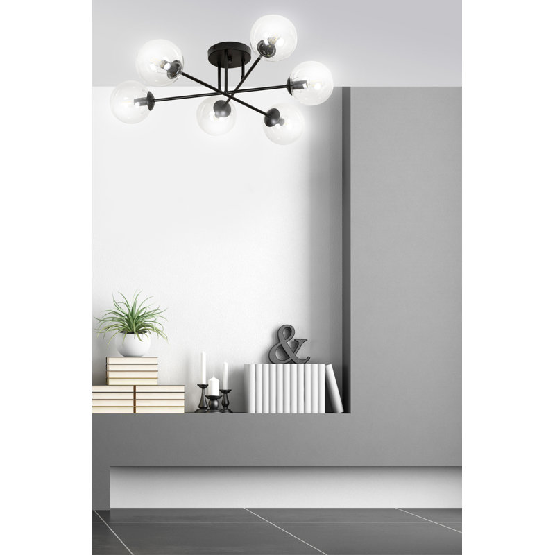Cadesia Glass Semi Flush Mount, Transparent