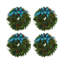 Christmas Wreath Vegan Leather Round Pebble Placemat-536980163