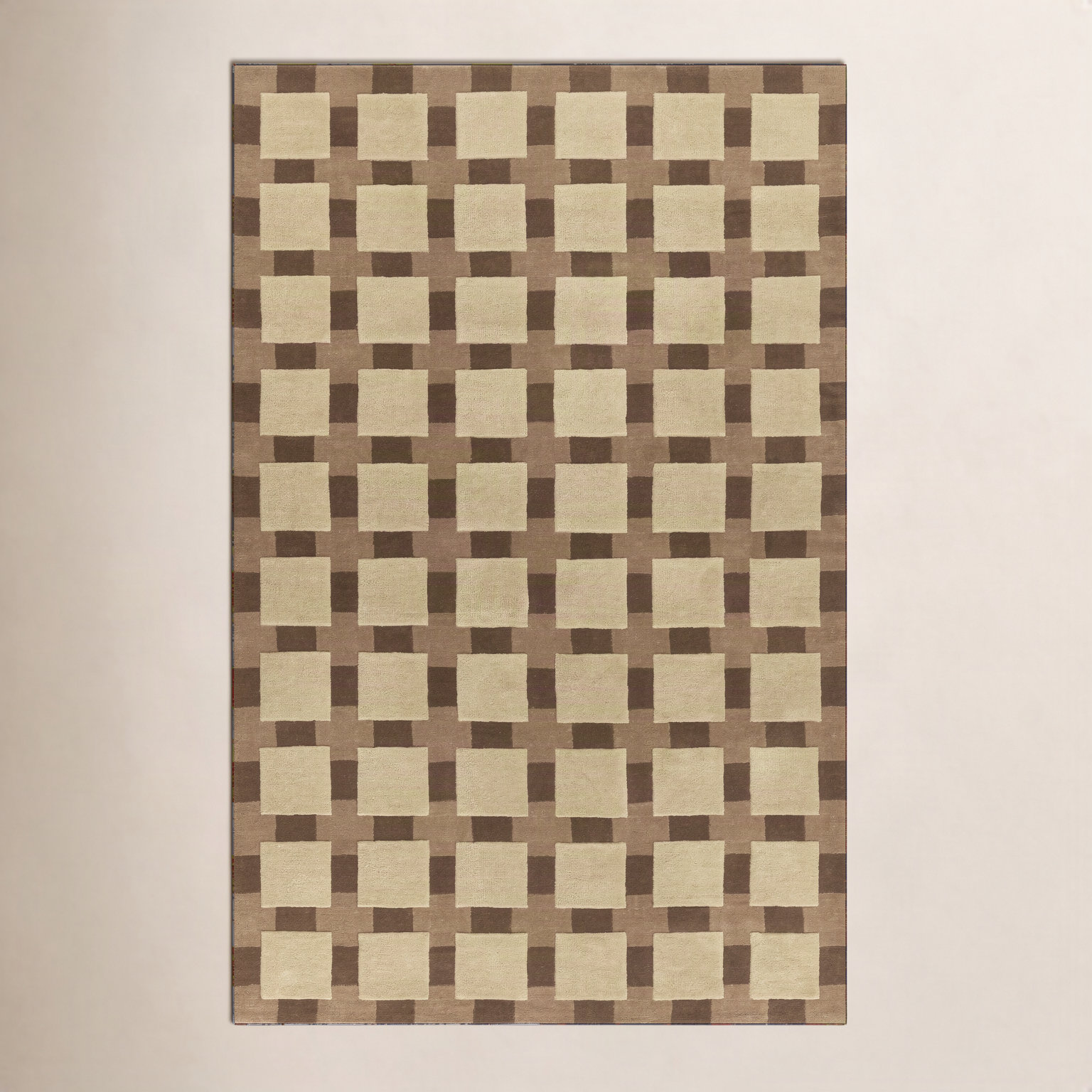 Hand-Tufted Geometric Rug, Beige, Rectangle 2' X 3'