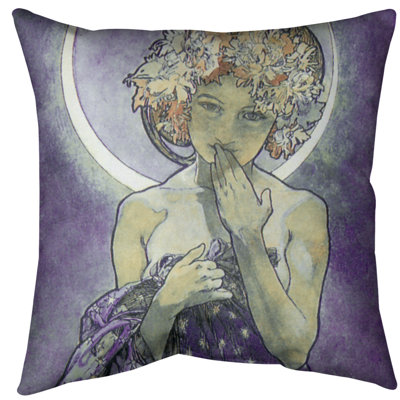 Alphonse Mucha Moon Star Floor Pillow - Standard