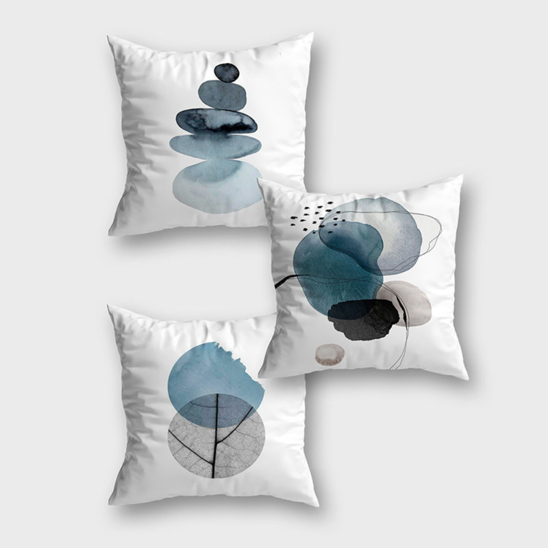 Ensemble de housse de coussin décoratif carré 3 pièces Oritz