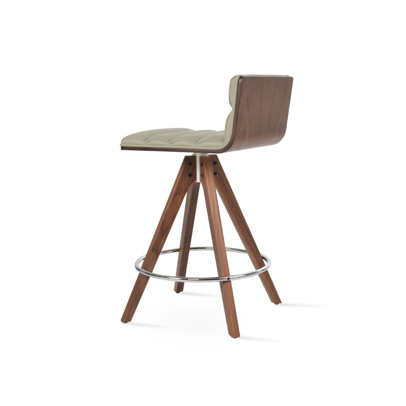 Corona Comfort Pyramid Counter & Bar Stool, Bar Stool (29.5” Seat Height), Light Gray Leatherette
