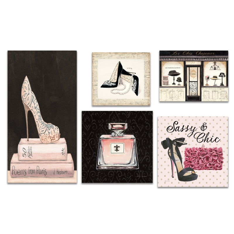 « glam style collection », ensemble de 5 reproductions sur toiles