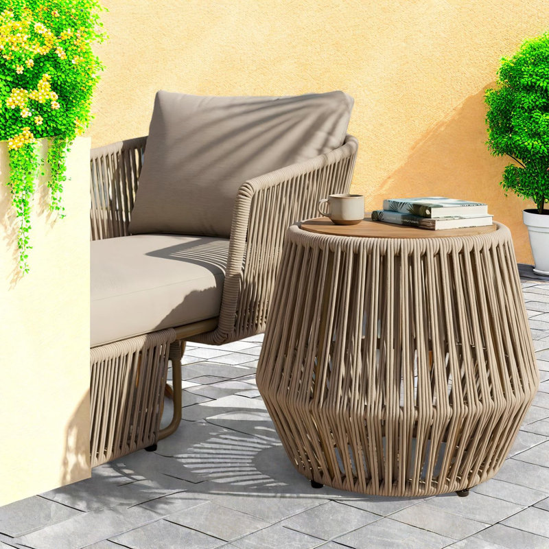 Tables de patio compactes, style côtier en bois d'acacia pour la maison