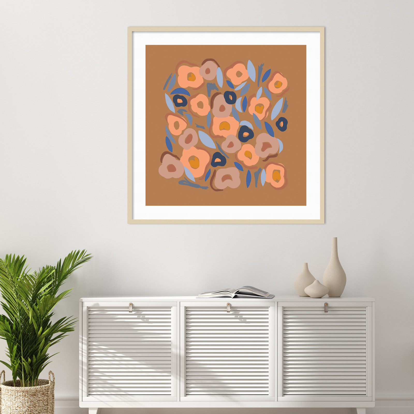 Salem Spring Warm Print, Brown, 21" H x 21" W