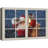 Christmas Holiday Celebration " IDEA4WALL Canvas Print Wall Art - Window Frame Style Wall Art - Santa Claus Carrying Gifts Coming On Christmas Eve | Giclee Print Modern Home Decor. Stretched & Ready To Hang "