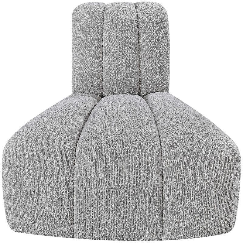 Chaise d'appoint rembourrée Hovanec, Tissu gris bouclé