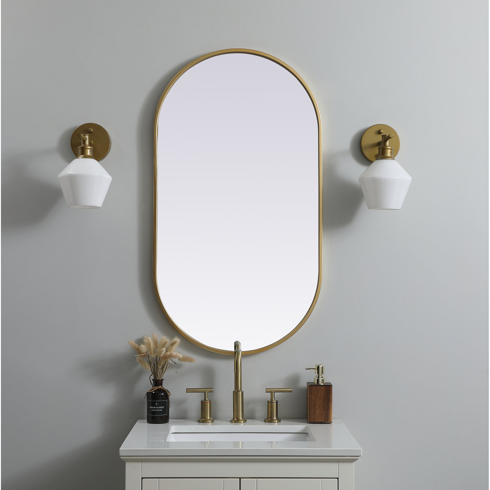 Sabine Accent Mirror, Brass, 36" x 20"
