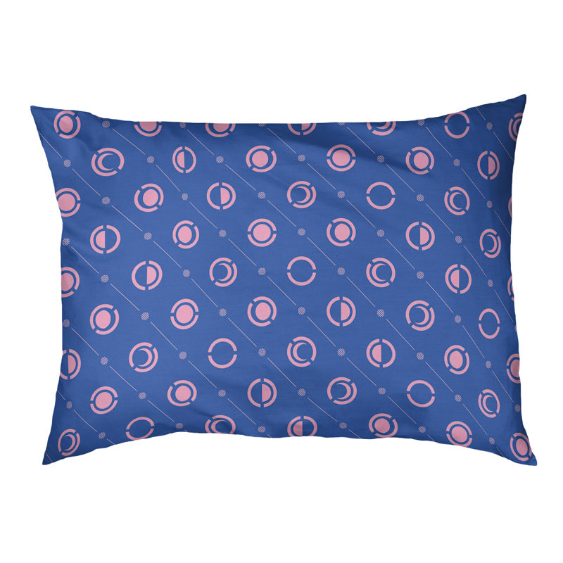 Coussin d’extérieur pour chien moon phases Chenault, Moyen (l 40 po x P 6,5 po x H 30 po), Bleu / Rose