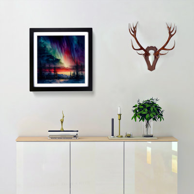 Northern Lights Watercolour - Framed Print