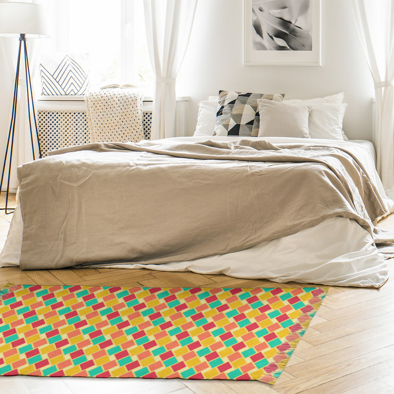 Tapis rouge/vert/jaune rétro diamants Mcguigan, Non
