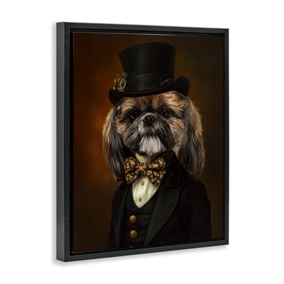 Cadre flottant Aristocratic Pup Portrait, design par Kelley Parker
